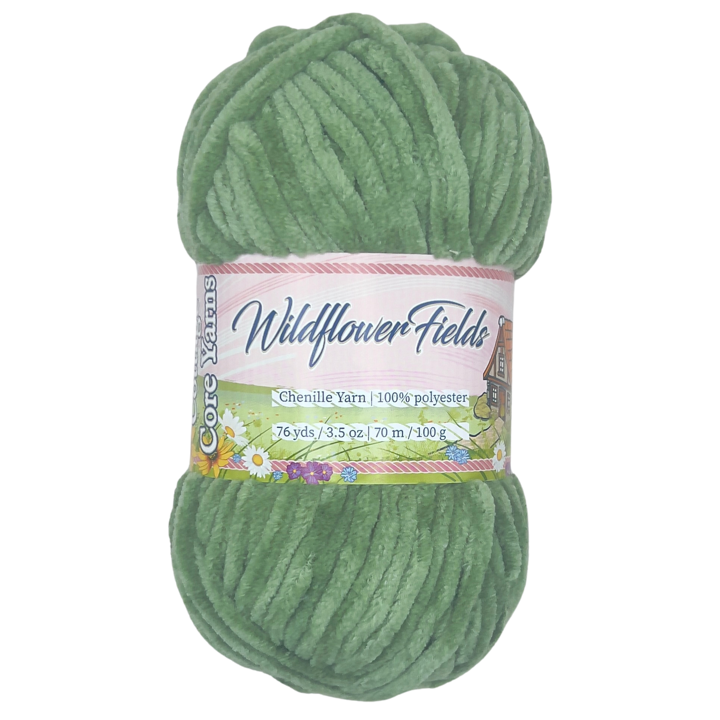 Wildflower Fields Chenille Yarn - Grassy Fern - 100g