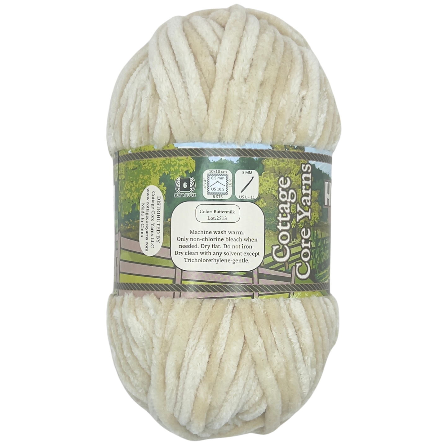 Homestead Neutrals Chenille Yarn - Buttermilk - 100g