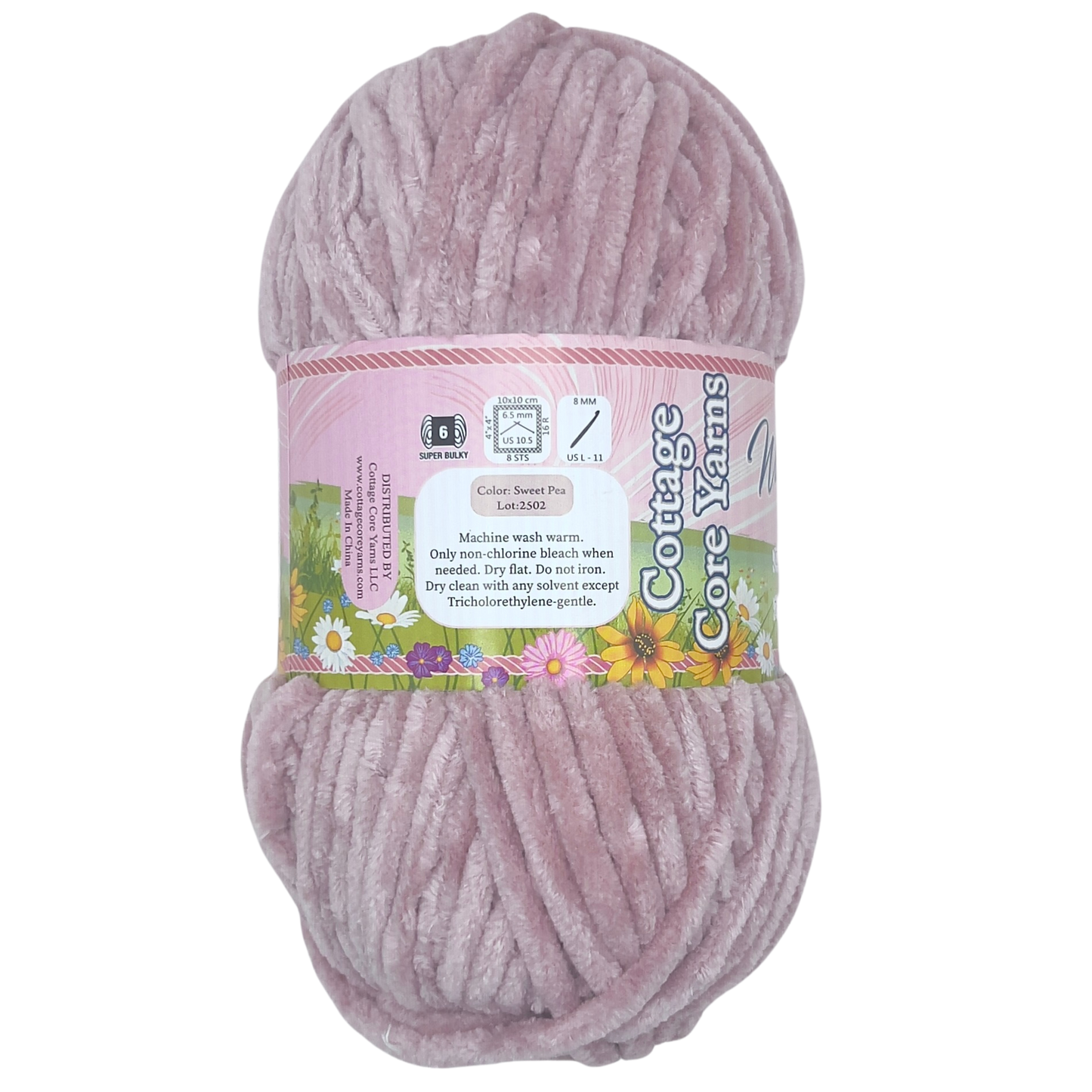 Wildflower Fields Chenille Yarn - Sweet Pea - 100g