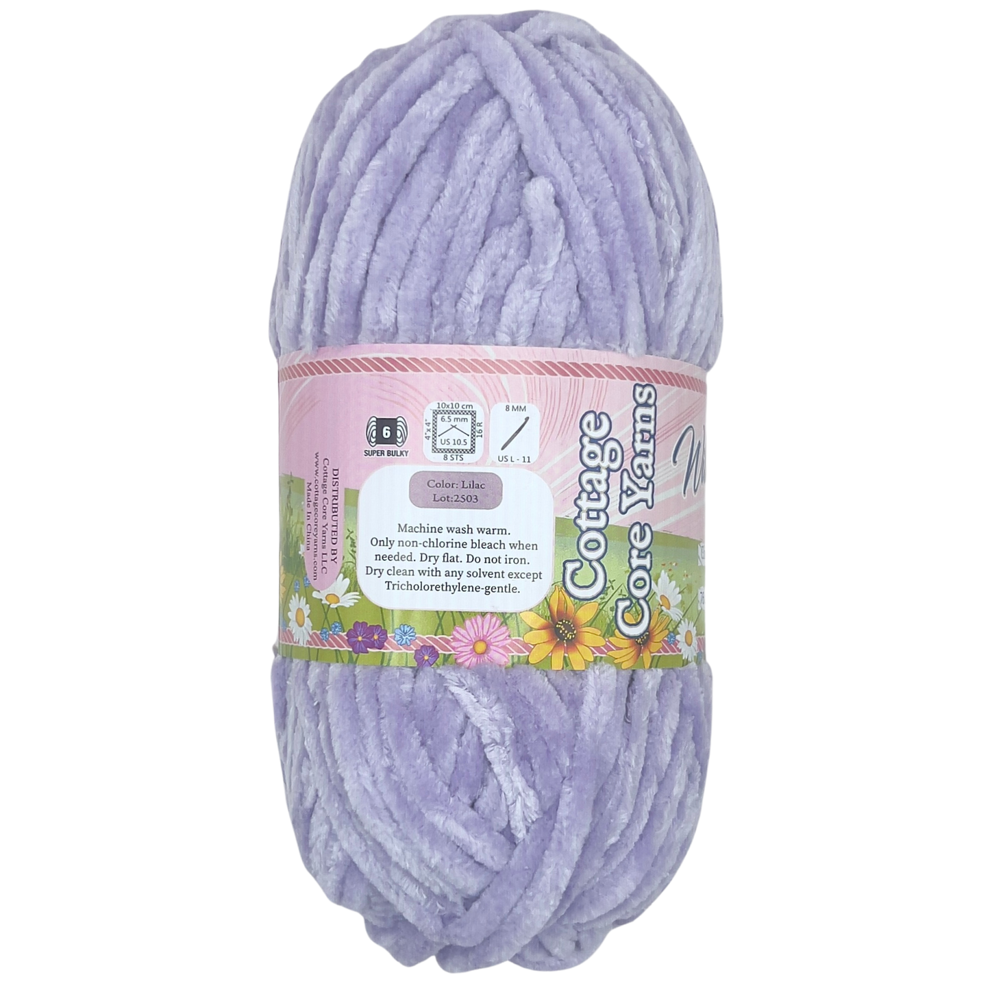 Wildflower Fields Chenille Yarn - Lilac - 100g