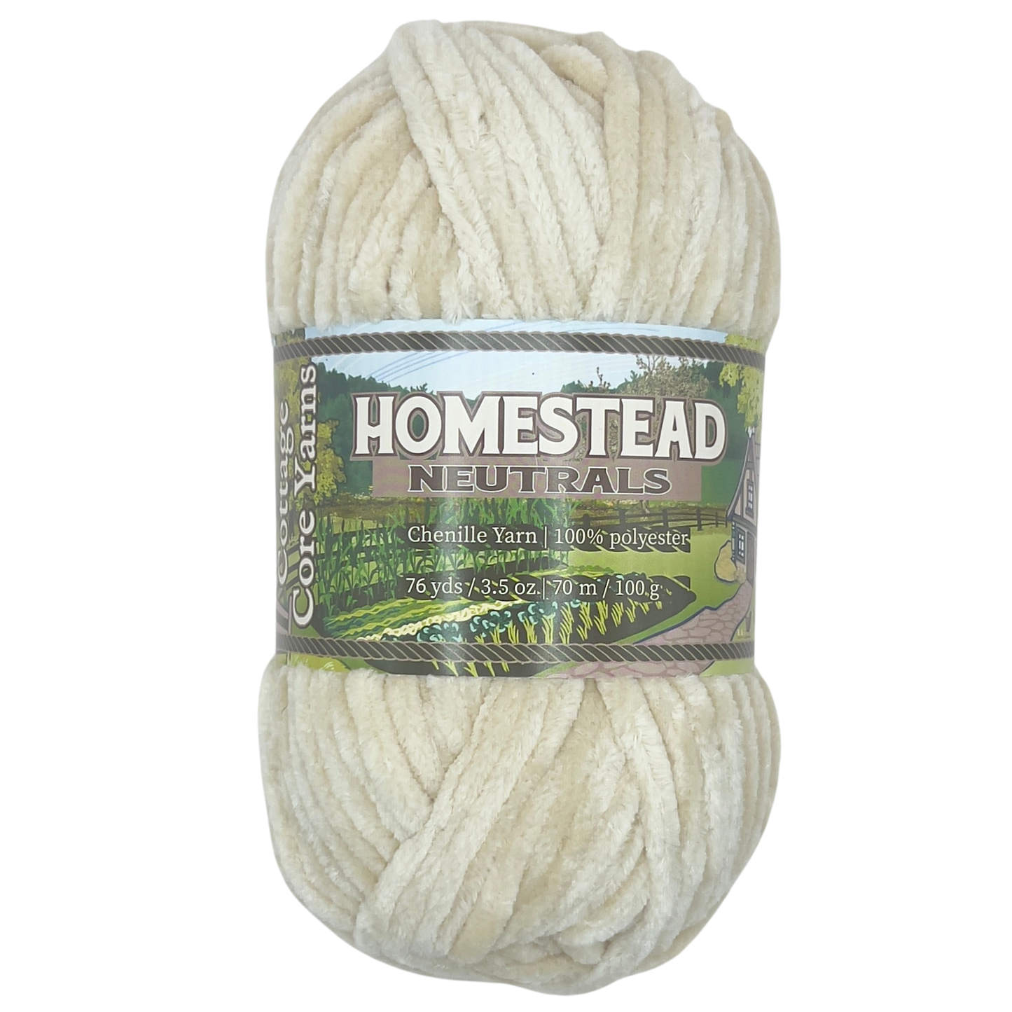Homestead Neutrals Chenille Yarn - Buttermilk - 100g