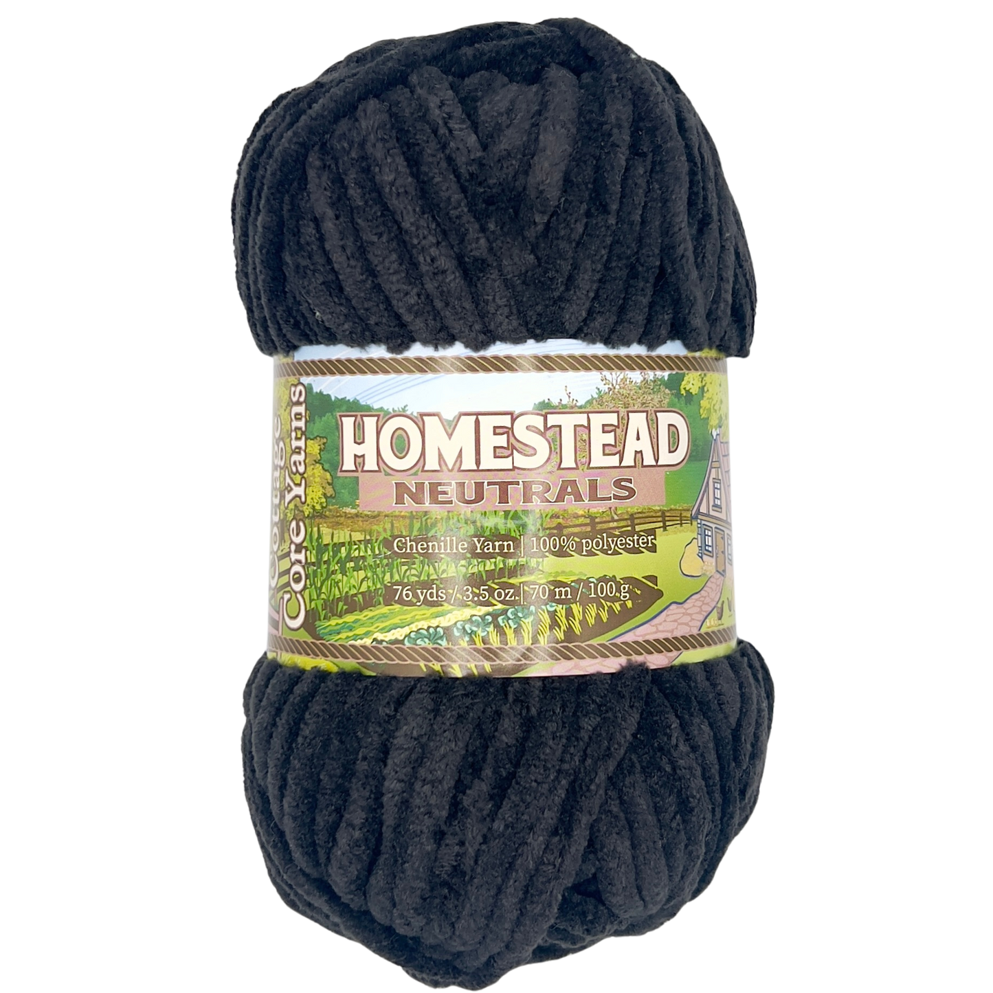 Homestead Neutrals Chenille Yarn - Coal - 100g