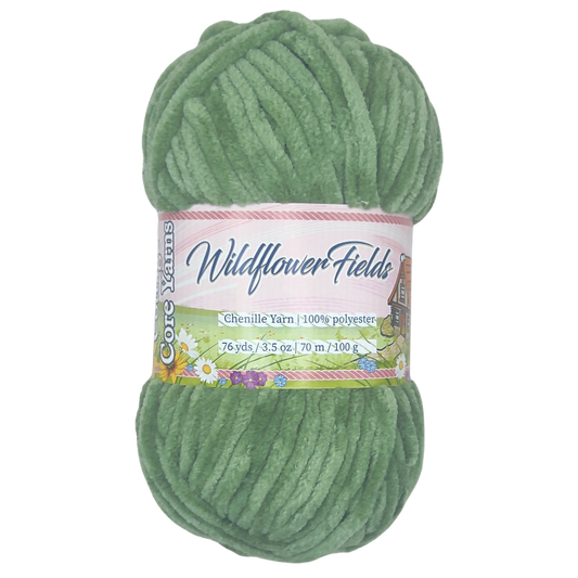 Wildflower Fields Chenille Yarn - Grassy Fern - 100g