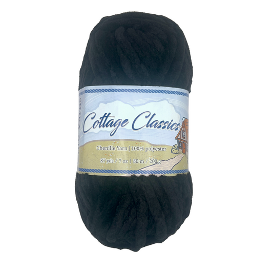 Cottage Classics Chenille Yarn - Coal - 200g