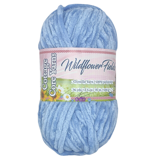 Wildflower Fields Chenille Yarn - Forget-Me-Not - 100g