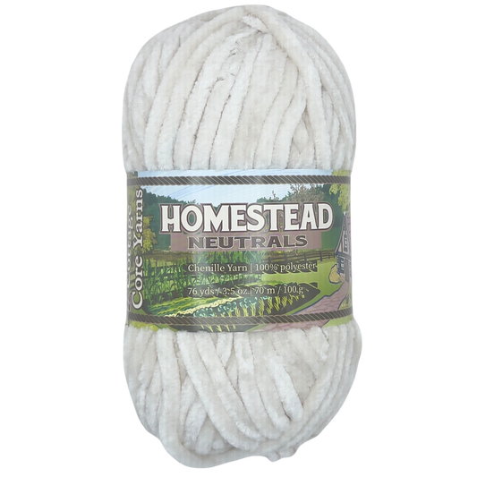 Homestead Neutrals Chenille Yarn - Morning Fog - 100g