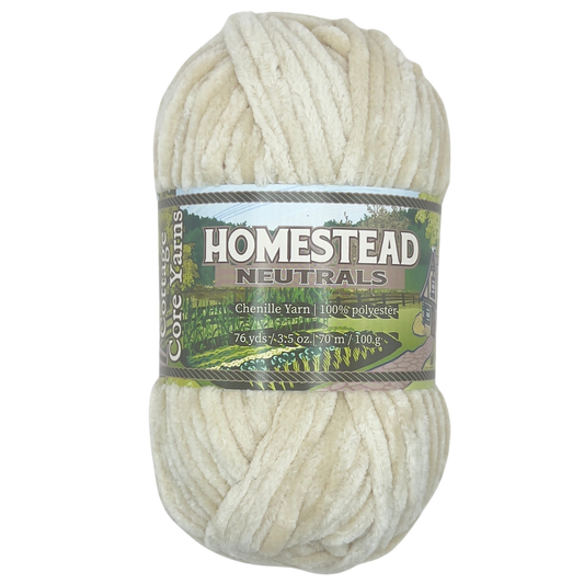 Homestead Neutrals Chenille Yarn - Buttermilk - 100g