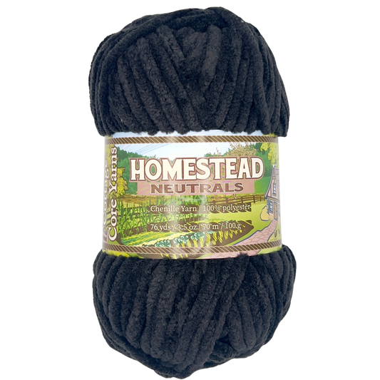 Homestead Neutrals Chenille Yarn - Coal - 100g